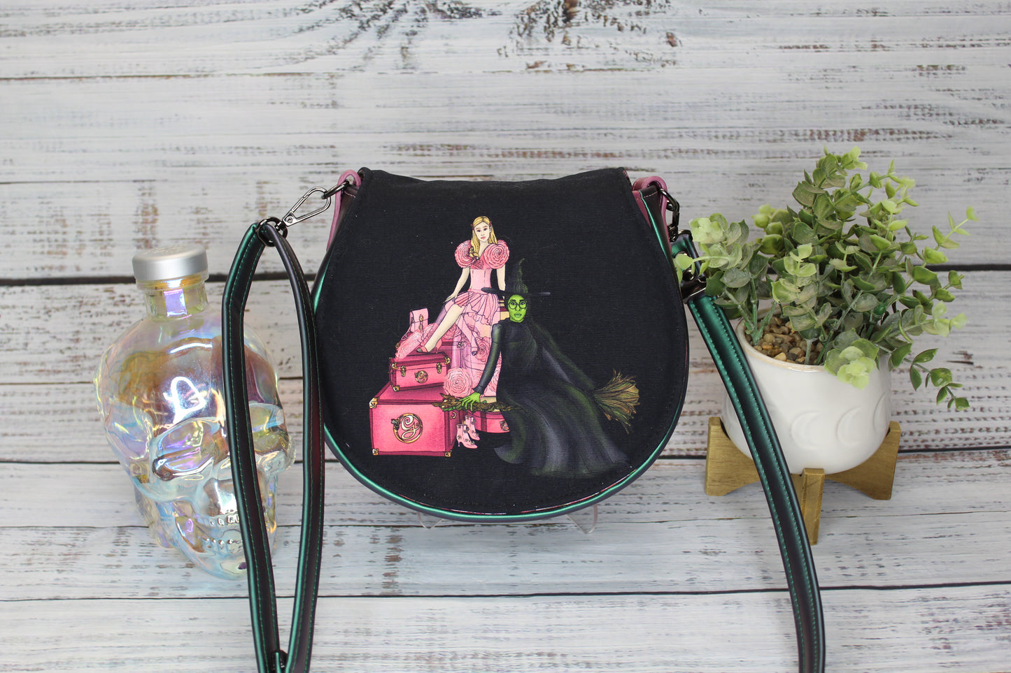 Pink & Green Crossbody Bag