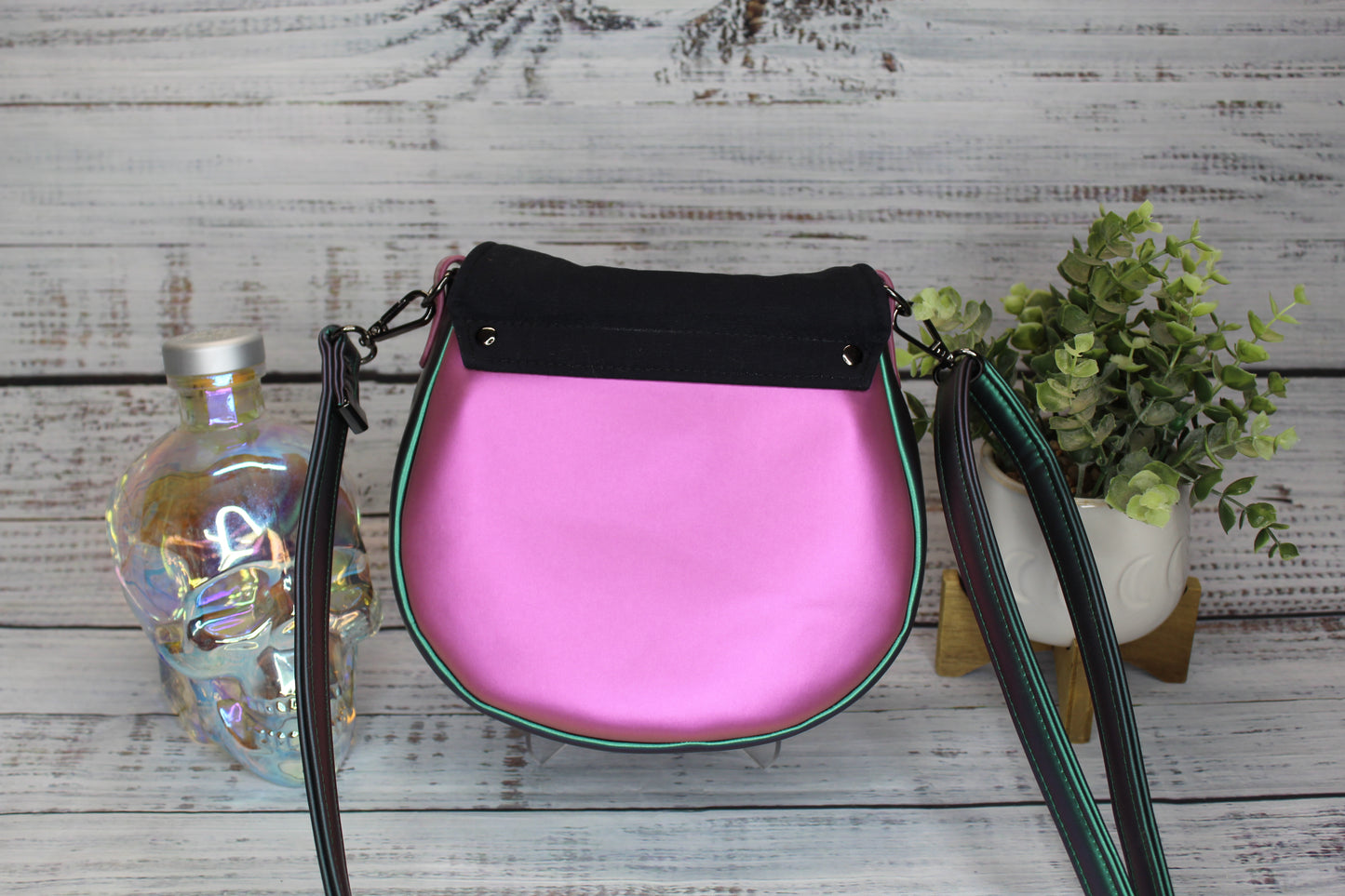 Pink & Green Crossbody Bag