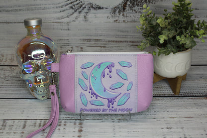 Pastel Moon and Crystals Wristlet