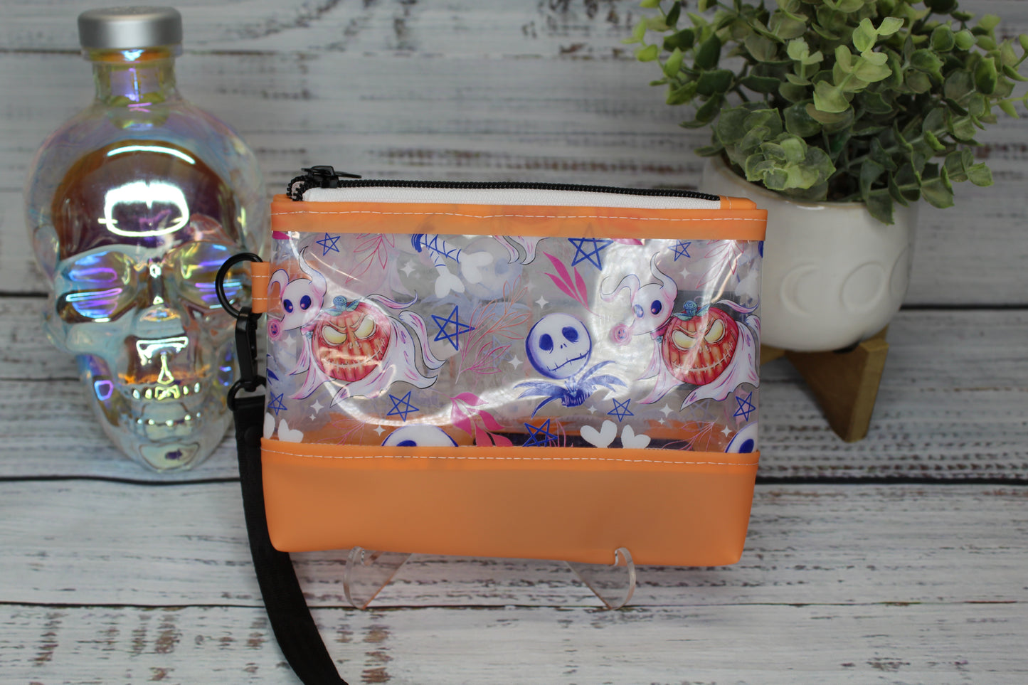 Clear Wristlet - Skeleton and Ghost Dog