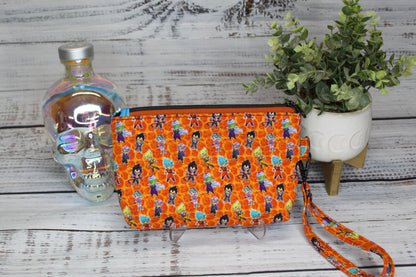 Orange Ball Wristlet