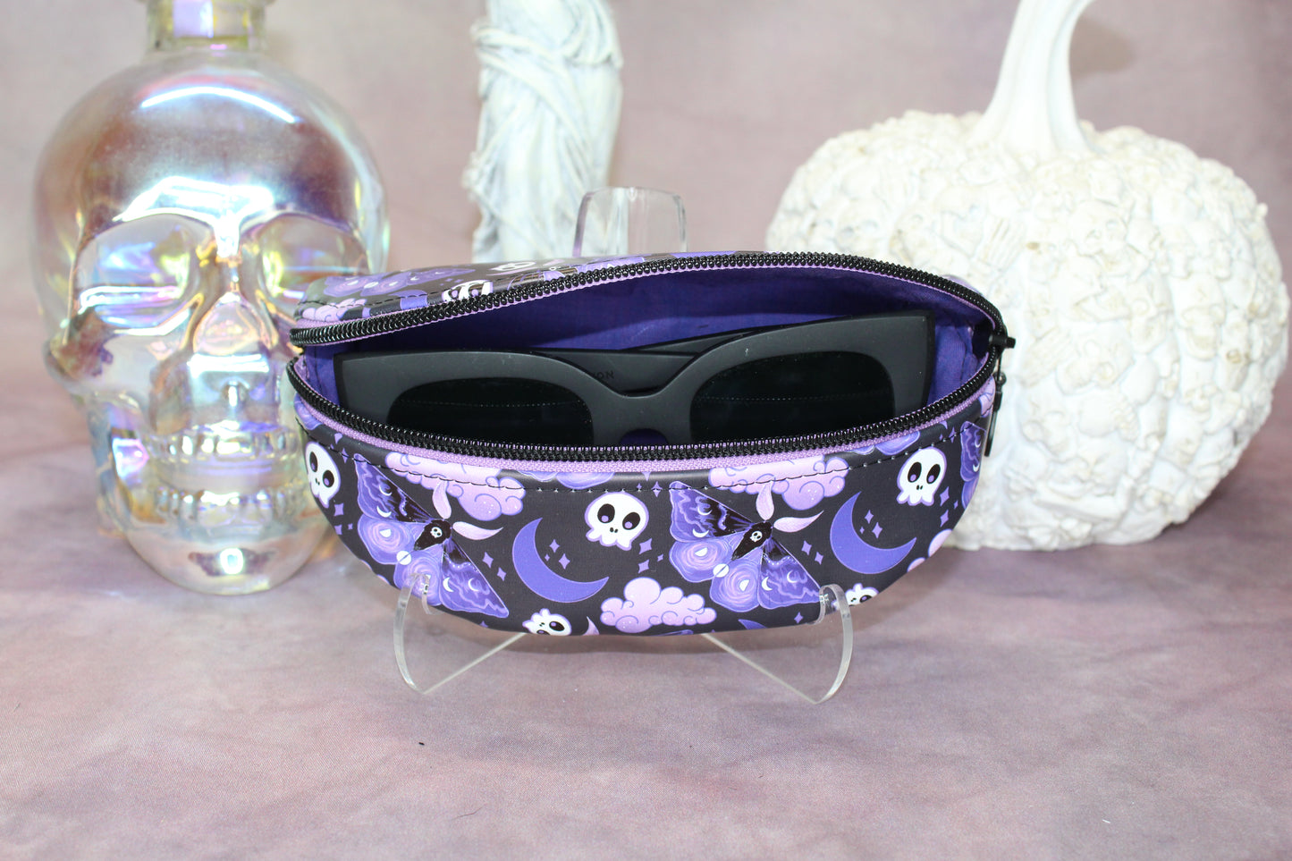 Purple Goth Moth Sunglasses Case