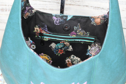 Embroidered Hobo Bag - Floral 20 Sided