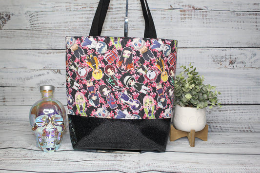 Slayer of Demons Floral Tote Bag