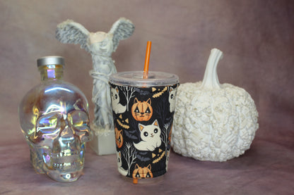 Halloween Kitty Reversible Cup Sleeve